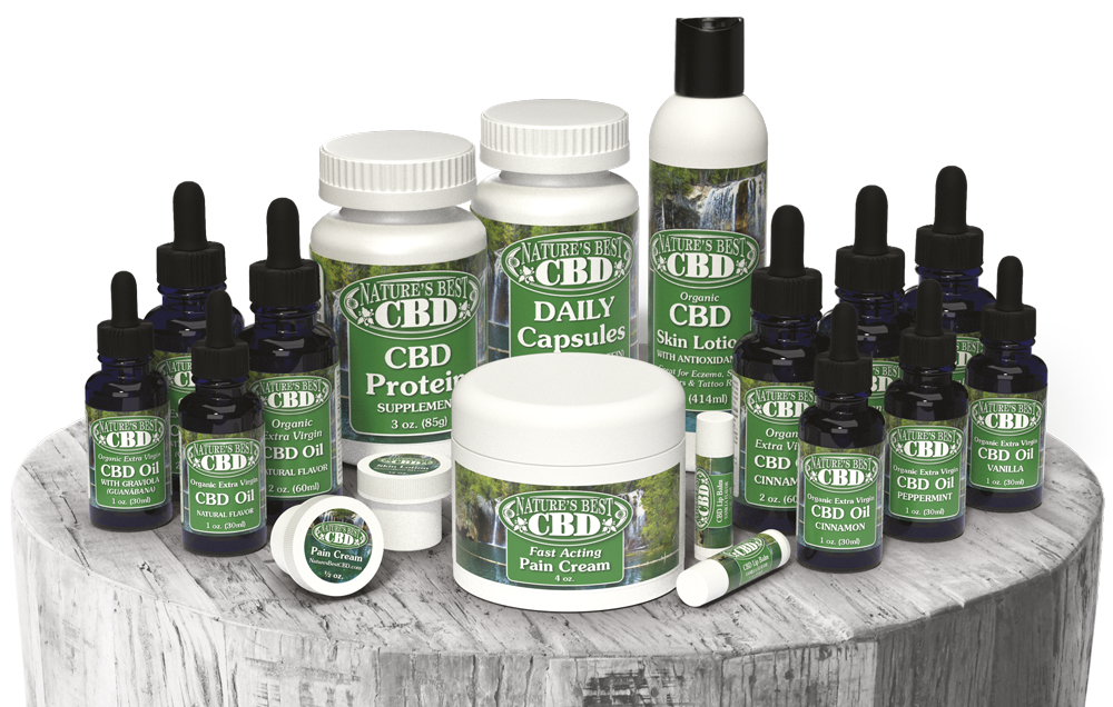 Natures-Best-CBD-Product-Group-on-Wood-Display | Superior Quality CBD ...